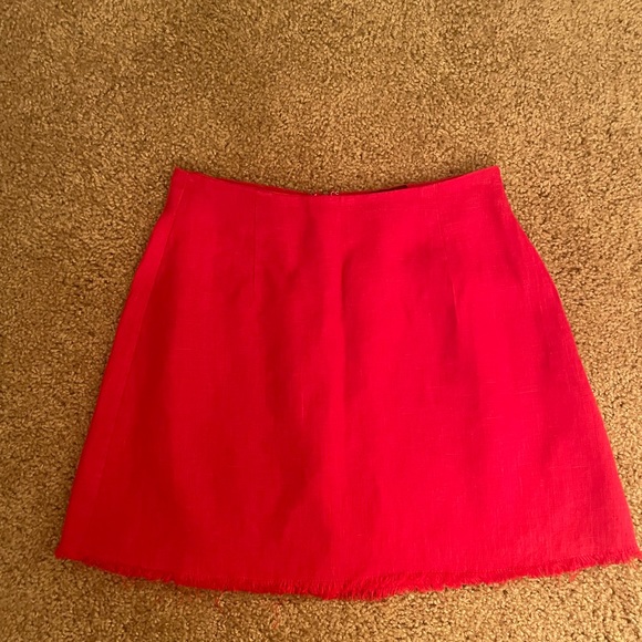 Reformation Fifi Linen Mini Skirt in Red - Picture 5 of 10